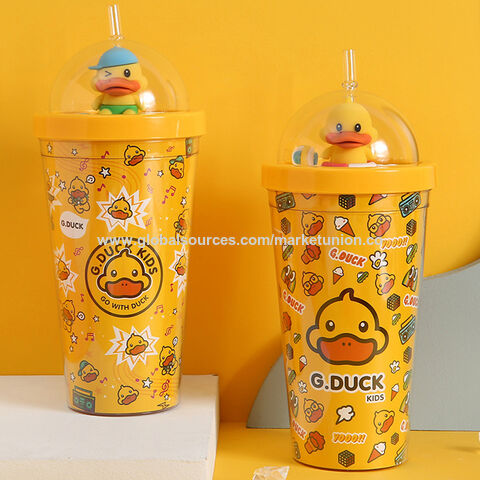 small yellow duck kids thermos cup