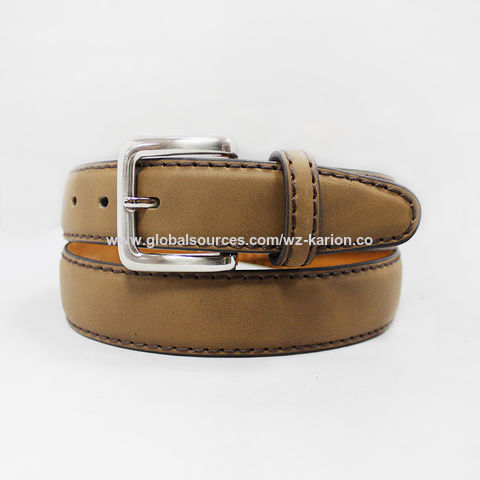 khaki leather belt