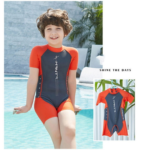 Buy China Wholesale Factory Price Uv-protection Swimwear Kids Swim Wear  Nylon Fabric Boys Girls Short Sleeve Diving Suit & Kids Swim Wear $7.3