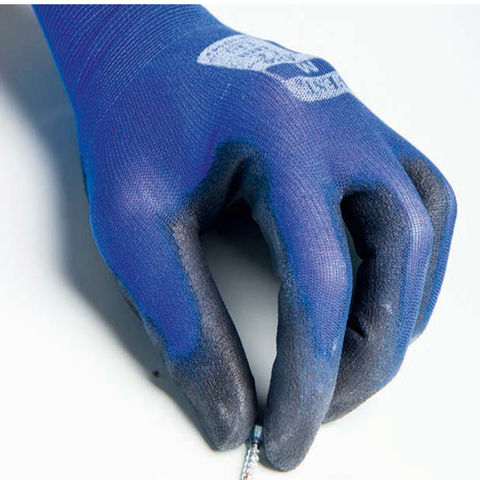 Rubber Latex Coated Crinkle Pattern Construction Work Gloves, Blue (Bulk  Pack)