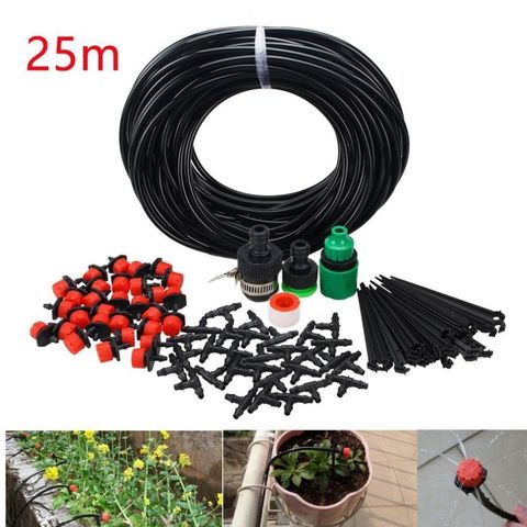 15M/25M Micro Drip Irrigation Auto Timer Self Plant Watering Garden Hose System 