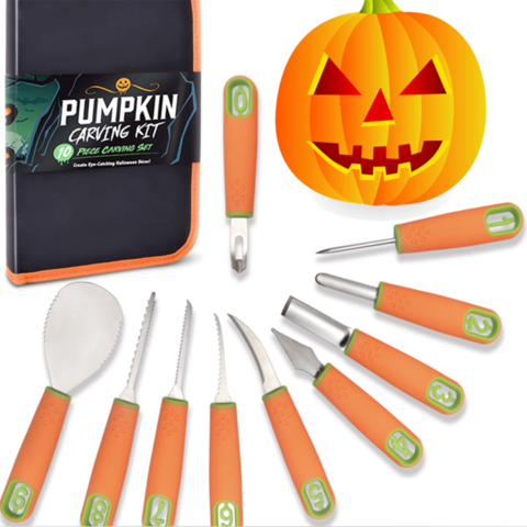Halloween Kitchen Gadgets Stainless Steel 10 PCS Pumpkin Carving Kit -  China Halloween Carving Tool Kit and Kitchen Gadgets price