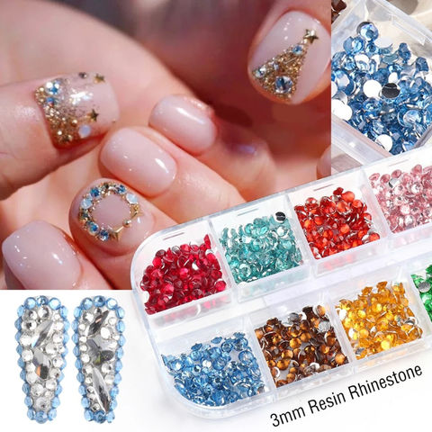 Bling Press on Nails Rhinestone Nails Crystal Nails Full Bling Nails  Sparkle Nails Diamond Nails 3D Charm New Years Nails 