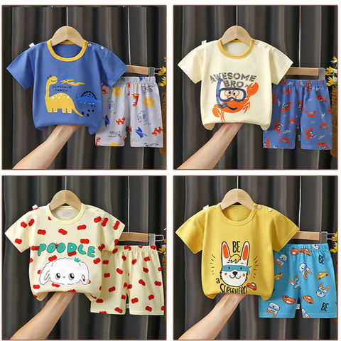 Conjunto de camiseta de manga corta y pantalones cortos para niños y bebés - Ropa infantil de alta calidad al por mayor for sale at factory direct price
