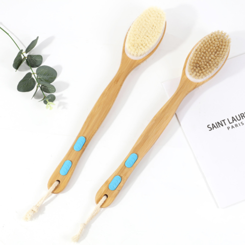 Loofah Sponge Back Scrubber with Long Wooden Handle - Wholesale Bamboo  toothbrushes