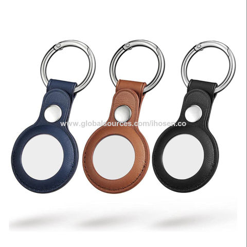 Holder Case for AirTags, PU Leather Keyring Case for Apple AirTag