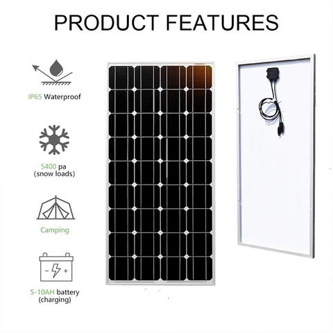 XINPUGUANG Panel Solar Flexible 100W 18V monocristalino fotovoltaico PV Solar Panel Module Compatibilidad con 18V y Dispositivos Inferiores 