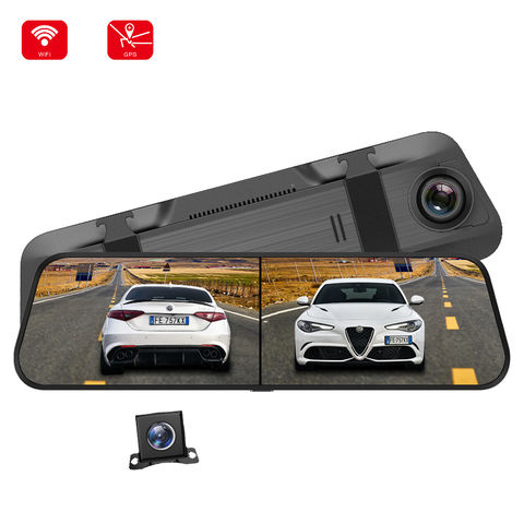 Caméra miroir de voiture Dash Cam Enregistreur vidéo avant et arrière  4.3inch Vision nocturne Vue inversée Enregistrement automatique Caméra de voiture  Dashcam