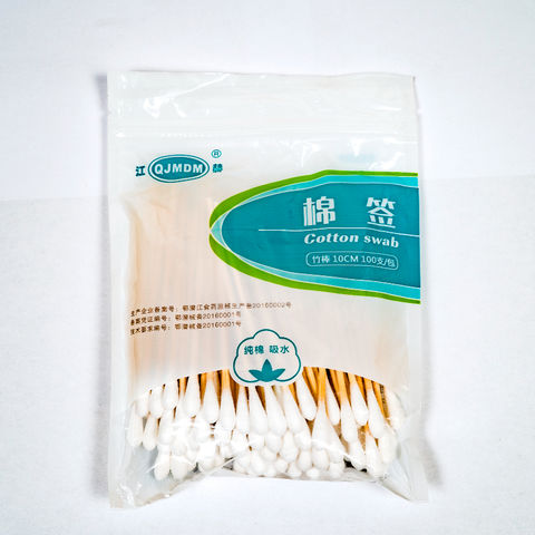 Bamboo Cotton Swabs 500 Count - Long Cotton Swab 6 inch - Cotton Swabs with  Strong Bamboo Sticks - Biodegradable Cotton Tip Applicators for Cleaning
