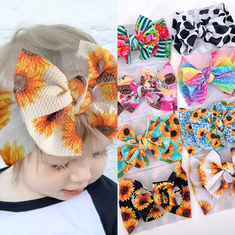 Comprar Bebé niña niños lindo lunares pelo cinta lazos diadema elástico  infantil Hairband