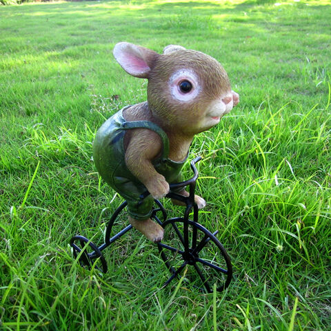 Buy Wholesale China Garden Decor Polyresin Cute Animals Ride Bicycle Garden  Figurine Outdoor Garden Spring/fall Decor & Rabbit at USD  | Global  Sources