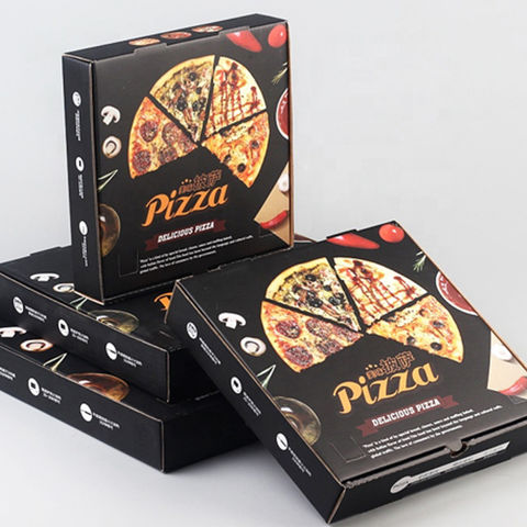 Custom Logo Printed on Top White Pizza Boxes - 25 Pcs Corrugated Take Out Cardboard Delivery Pizza Boxes