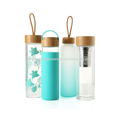 Buy Wholesale China Glass Water Bottle With Bamboo Lid & Glass Water Bottle  at USD 2