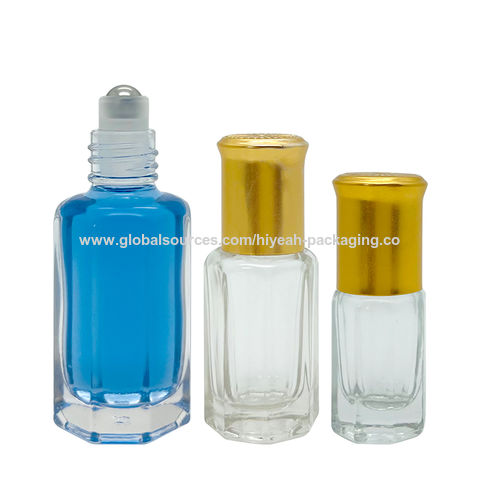 3ml Blue Mini Glass Roll-on Bottle with Glass Ball & Caps 12 