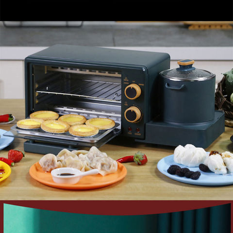 3 in 1 Breakfast Station Household Breakfast Maker Electric Mini Toaster  Bread Sandwich Maker with Frying Pan Boiling Pot Steamer