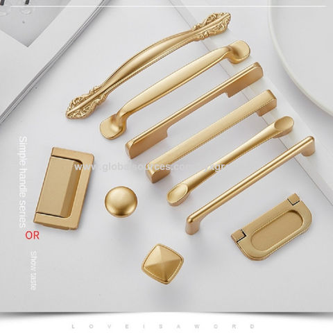 Quadratischer U-Typ Goldener Küchenschrankknopf Schubladengriffe Schrankschrank Türbeschläge Europäische Mode for sale at factory direct price