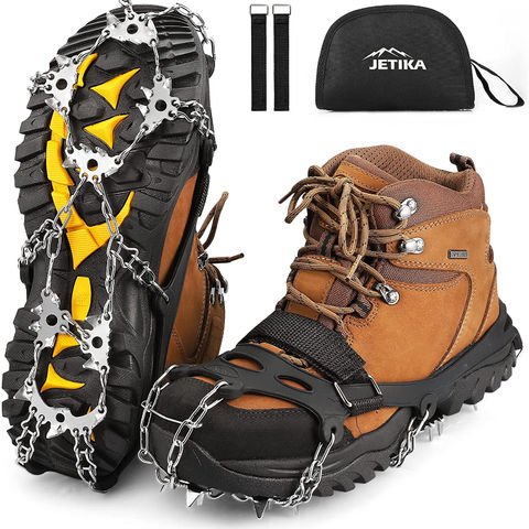 Crampons à 28 Pointes pour Chaussures de Randonnée, Crampons à Glace pour Chaussures et Bottes, Semelles Antidérapantes pour Glace et Neige for sale at factory direct price
