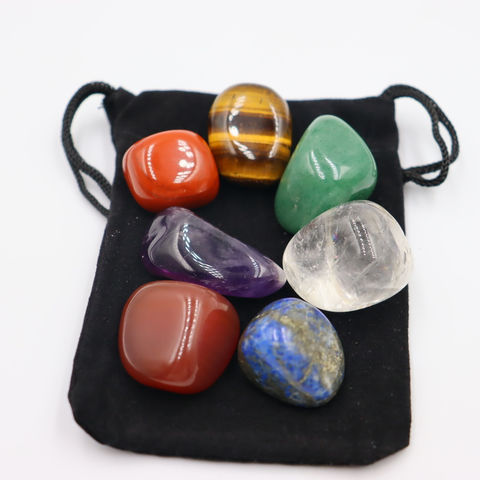 Livraison Gratuite 7pcs/Set Reiki Pierre Naturelle Polie Roche Quartz Yoga Énergie Perles pour Chakra