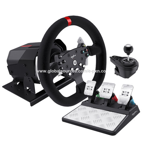Pxn V10 Gaming Steering Wheel: Force Feedback, Double Vibration, With  Pedals And Shifter