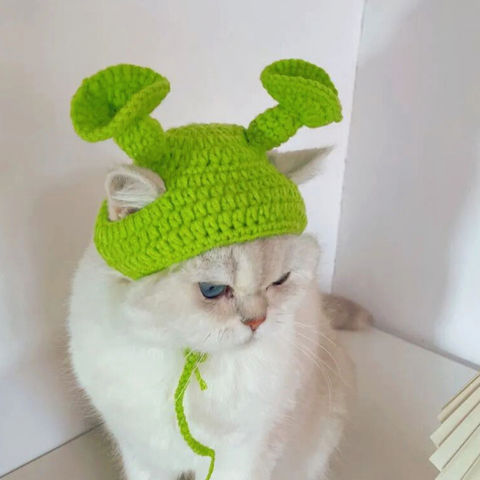 Funny Pet Cat Caps Cute Bear Ears Cat Hat Warm Plush Pet Headwear Cosplay  Photo Props Kitten Puppy Party Costume Cat Accessories