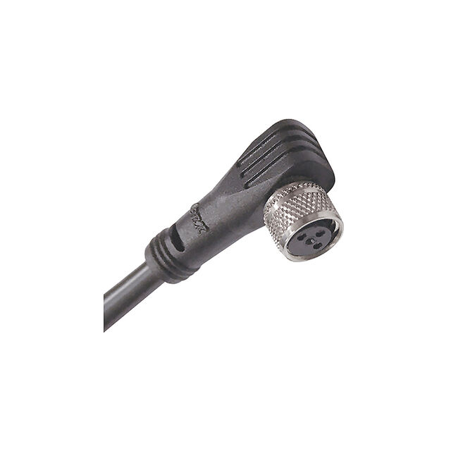 Conector hembra M8 impermeable de 3 pines en ángulo recto, 1A 100V, conforme a la directiva RoHS