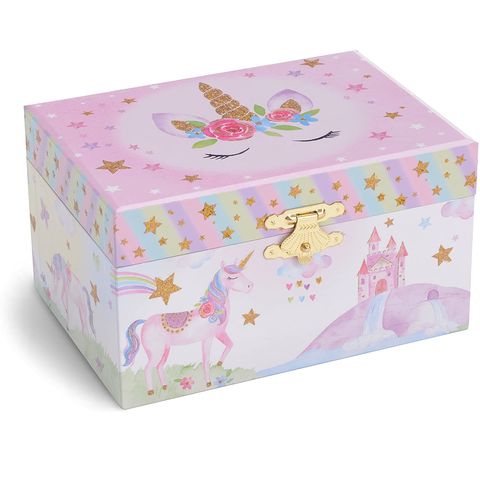 JewelKeeper Girl's Musical Jewelry Storage Box with Spinning Unicorn Glitter... 