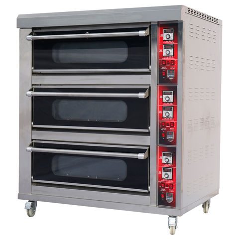 Industrial 3 Decks 6 Trays Stainless Steel Electric Baking Bread