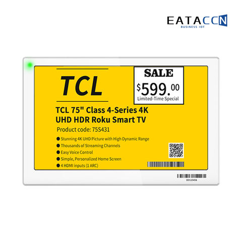 7.5 Inch Electronics Shelf Labels, Smart Retail Tags, Digital Signage, Esls  for Supermarket - China Smart Price Tag, Retail Esls