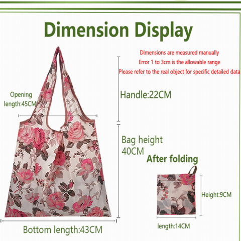 Sacos de Compras Ecológicos de Nylon, Desenho Animado Kawaii, Armazenamento Resistente, Portátil, Reutilizável, Dobrável, Sacola Média for sale at factory direct price