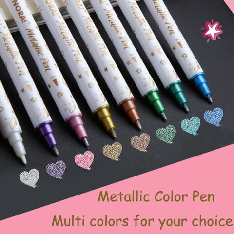 Metal Color Pen Highlight Metallic Color Pen Black Card Graffiti Diy Photo Album Pen ...