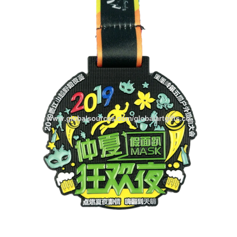 Custom Glowing Medal For 6k 10k Virtual Run Night Run Online Run