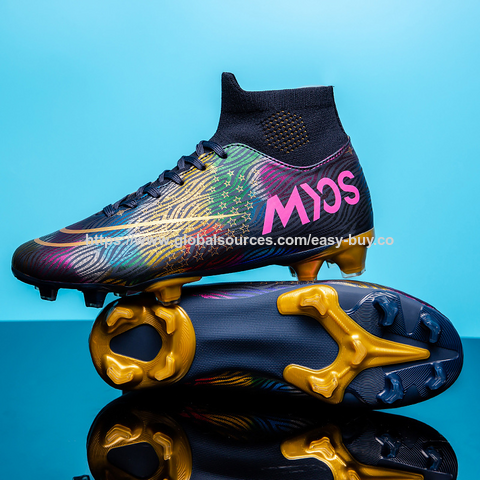 Football Boots Men's High-top Explosive Long Spike Sneakers Camouflage ...
