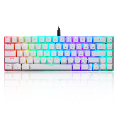 Teclado gamer retroiluminado com interruptor vermelho para mulher, 67  teclas, mecânico, mini, portátil, gamer, win, mac