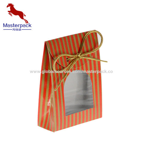 Bow Decor Gift Bag, Clear Plain PVC Portable Gift Storage Bag For