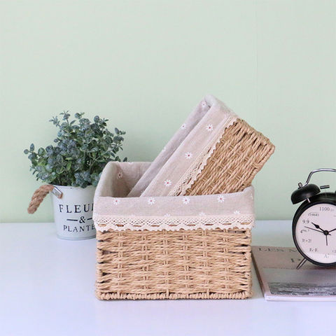  Woven Wood Basket, Decorative Rustic Basket, Multipurpose  Desktop Storage Basket Organizer Crates Wood Frame Storage Basket, for  Home, L : Home & Kitchen