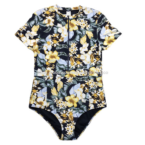 Women Rash Guard Long Sleeve Swimsuits UV UPF 50+ Swim Shirt Bathing Suit  with Boyshort Bottom 