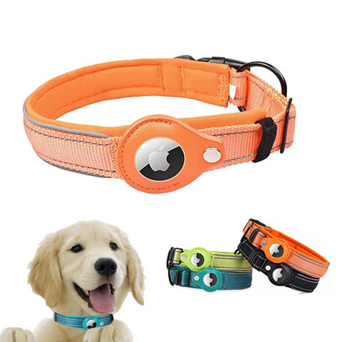 Reflective AirTag Dog Collar,Padded Apple Air Tag Dog Collar, Heavy Duty  Dog Collar with AirTag Holder Case, Adjustable Air Tag Accessories Pet  Collar