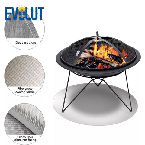 Round Fireproof Mat Fire Pit Grill, Fireproof Mats For Under Fire Pits