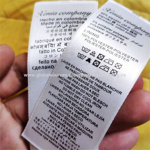 Customized Wholesale garment washing labels nylon taffeta ribbon ...
