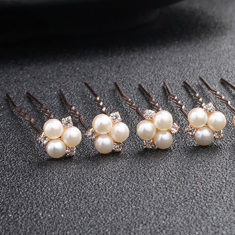 Buy Wholesale China 6pcs Pearl Hair Pins Rhinestone Metal U Shape Fork  Bridesmaid Wholesale Wedding Bride Hair Clip & Hair Pin at USD 1.09 |  Global Sources