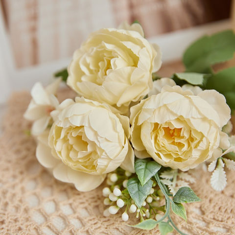 Pretty DIY Artificial Silk Fake Flowers Leaf Peony Floral Wedding Home Decor Hot 