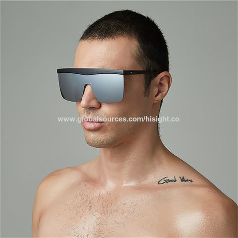 Designer Cool Sunglasses For Men One-piece Lens Big Frame