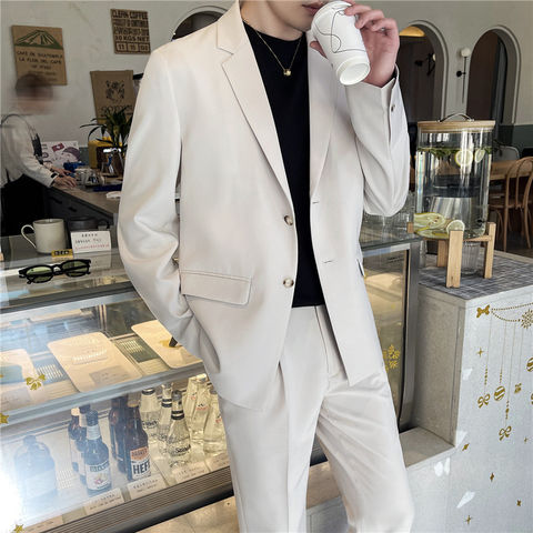 Buy Wholesale China White Casual Suit Men's Loose Suit Jacket Summer ...