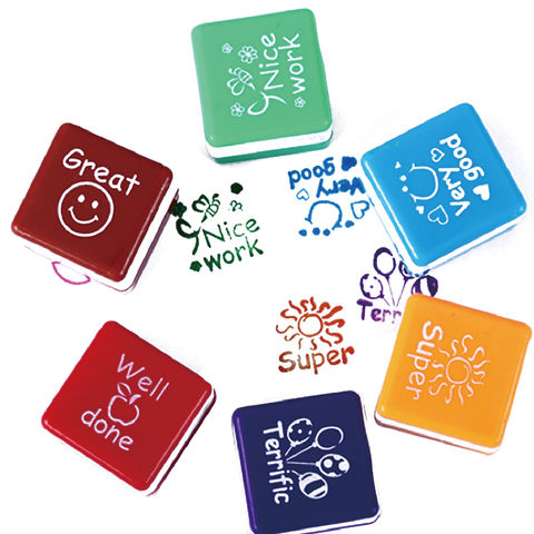 6pcs Cute Teachers Self-inking Rubber Stamp Set /Teachers Review Reward Stamps 