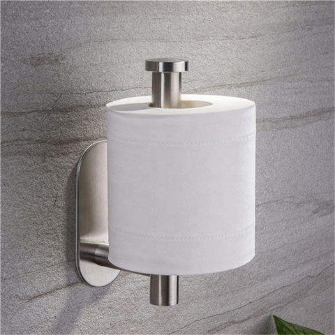 Toilet Paper Holder Stand With Brush - Freestanding Toilet Tissue Paper  Roll Holder With Brush Holder For Bathroom, Stainless Steel, No Drilling,  Silver