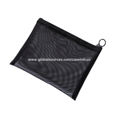 Buy Wholesale China Mesh Cosmetic Bags, Black Mesh Zipper Purse