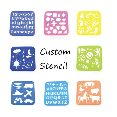 36Pcs Multi-Color Plastic Digital Numbers 0-9 & Letters Drawing Templates Stencil Rulers for Children
