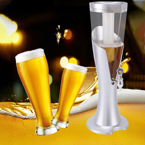 New Design 3 Liter Beer/Beverage Dispenser Tower with Ice Tube