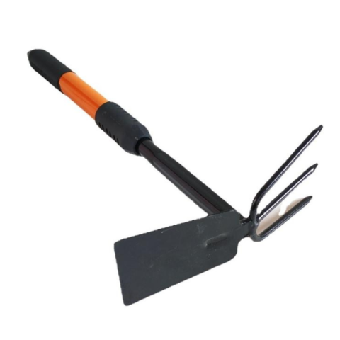 Carbon Steel 3-Prong Cultivator Hoe 21" Hand Rake Garden Tools Dig No-Slip Grip 