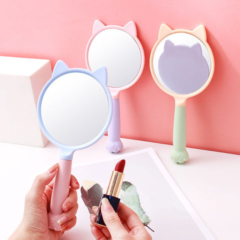 Espejo de maquillaje de mano para tocador, espejo de salón de belleza, espejo de mano con forma de garra de gato for sale at factory direct price